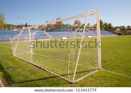 Net soccer goal football green grass