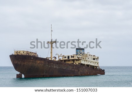 Ship wreck in the Lanzarote Island
