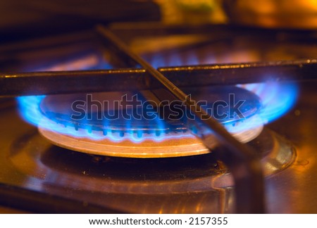 a gas burner on a kitchen