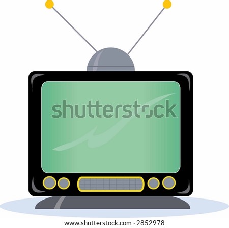  Fashioned on An Old Fashioned Tv Set With Antenna Stock Vector 2852978