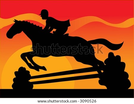 horse silhouette jumping