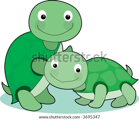 Baby Turtles Playing Together Stock Vector 3695347 : Shutterstock