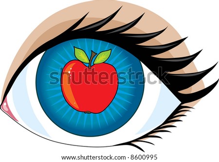 An Apple In The Center Of An Eye - The Apple Of My Eye Stock Vector ...