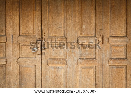 Old wooden door front view