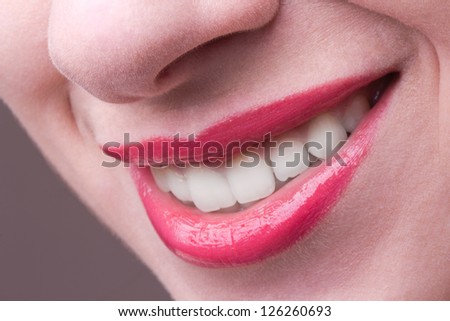 White teeth and a beautiful smile, close-up