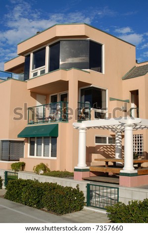 Two-story beach-front vacation rental property; Mission Beach; San Diego, California