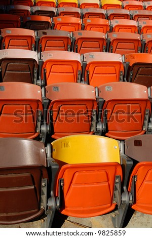 Folding seats of outdoor theater; Prospect Park; Redlands, California