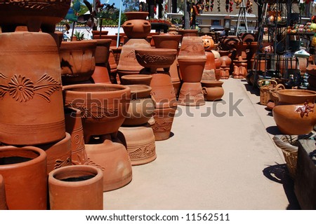 Red clay pottery; San Diego, California