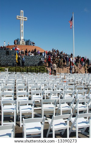 Memorial Day service; Mt Soledad Memorial; San Diego, California