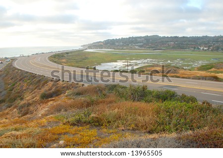 Coastal highway; Torrey Pines Beach; San Diego, California