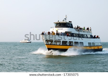 San Francisco, California - 24 July 2008: Tour boats are an enjoyable way to see and visit various points of interest on San Francisco Bay.