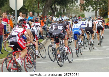 PASADENA - FEB 21: Competitors race in the Amgen Tour of California on February 21, 2009 in Pasadena. The tour is an annual eight-day race and is one of three international-level races in the US.