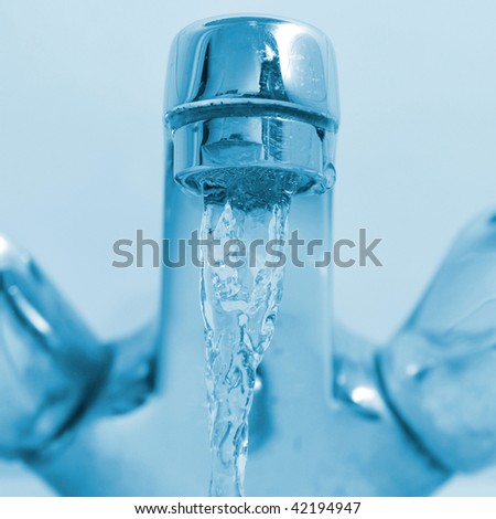 Running water from a faucet