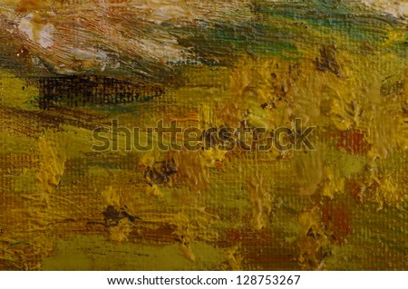 Macro of oil painting colors drawings and background