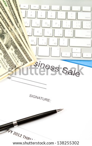 accounting. business deal with signature and money