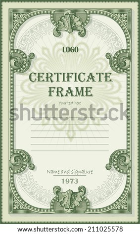 Certificate from dollar decor elements Certificate from dollar decor elements
