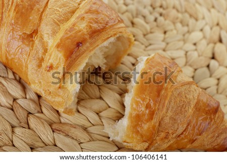 Cut open croissant