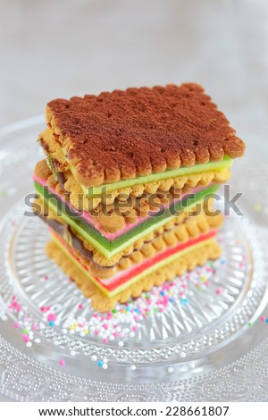 layered  biscuits cake