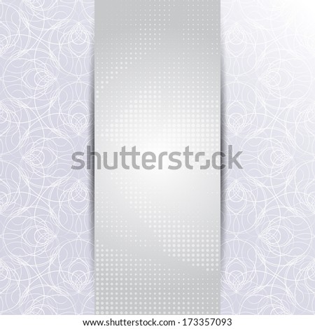 Abstract light graphic card or invitation template with decorative cobweb background and place for text in the center.