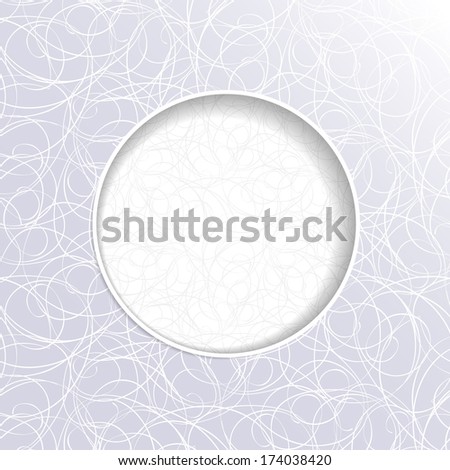 Abstract light graphic card or invitation template with decorative cobweb background and place for text in the center.