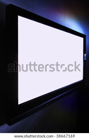 Big plasma TV. Clipping path of screen included - simple change it.