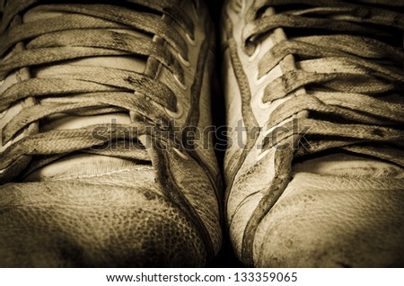 Retro shoes close up