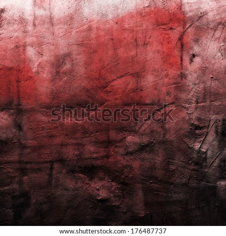 Grunge texture of a dilapidated wall in a red tone with fog effect added