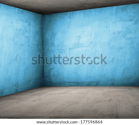 interior with blue wall