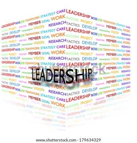Leadership word collage on white background