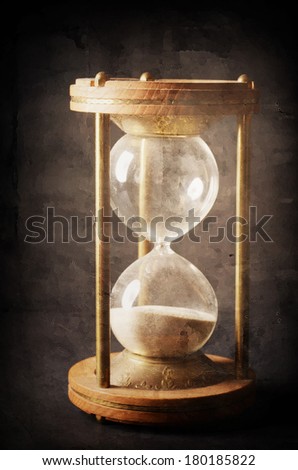 Time concept, vintage sand clock