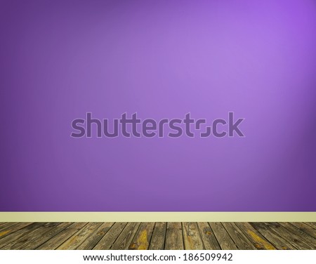 room interior with purple wall