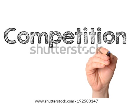 Competition handwritten on white background
