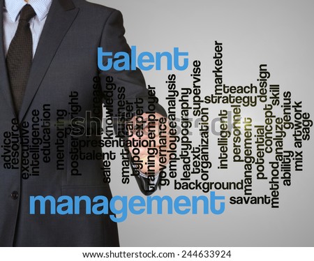 word cloud related to talent management written by businessman
