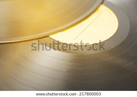 Vintage looking Vinyl record music recording support - music background