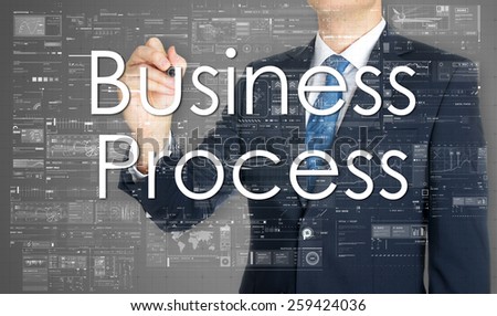 business man writing concept of business process