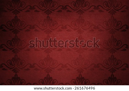Retro floral ornament, red background with delicate ornament