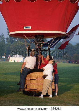 ready for lift off in hot air balloon