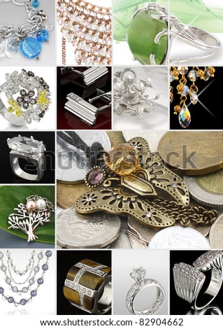 Collage of jewelry photos