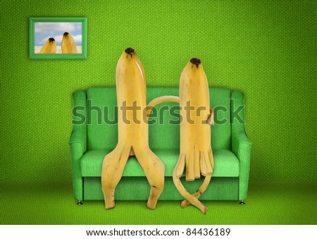 fruit  family, creative Banana concept