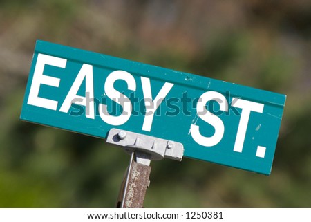 Easy Street Sign -- Angled Down