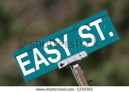 Easy Street Sign -- Angled Up