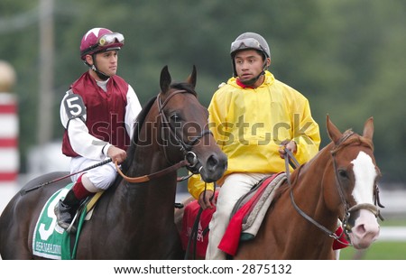 Bernardini, with Javier Castellano Up, Before Winning the 2006 Travers Stakes at Saratoga Race Course