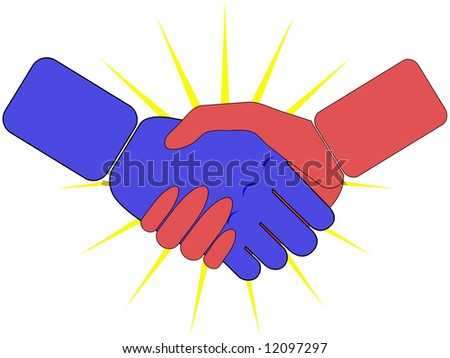 illustration of a man and woman\'s handshake
