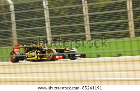 stock photo SINGAPORE SEPTEMBER 23 Lotus Renault driver Bruno Senna 