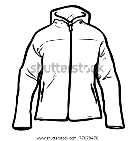 A Windbreaker To Color Yourself And Put Your Logo On. Stock Vector