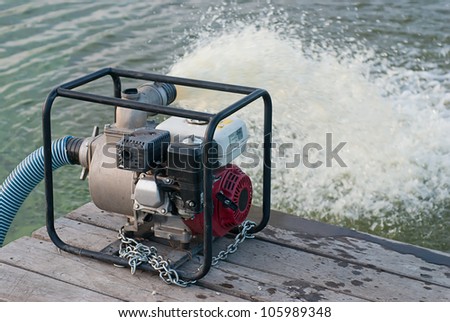 water pump updated water from a lake