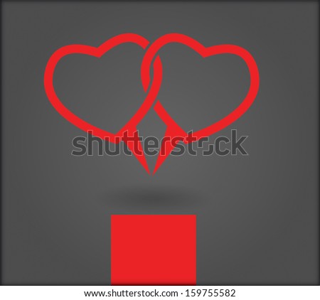 St. Valentine\'s day illustration with hearts dialog box