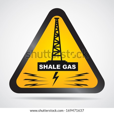 Label for the exploitation of shale gas ban - stock vector