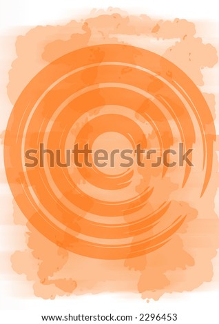 Hand painted background with transparent ink effect and concentric circles