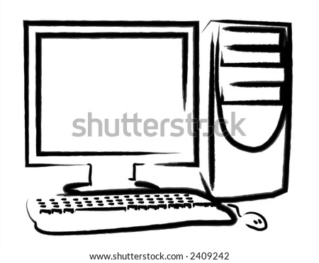 Hand Drawing Computer Stock Photo 2409242 : Shutterstock